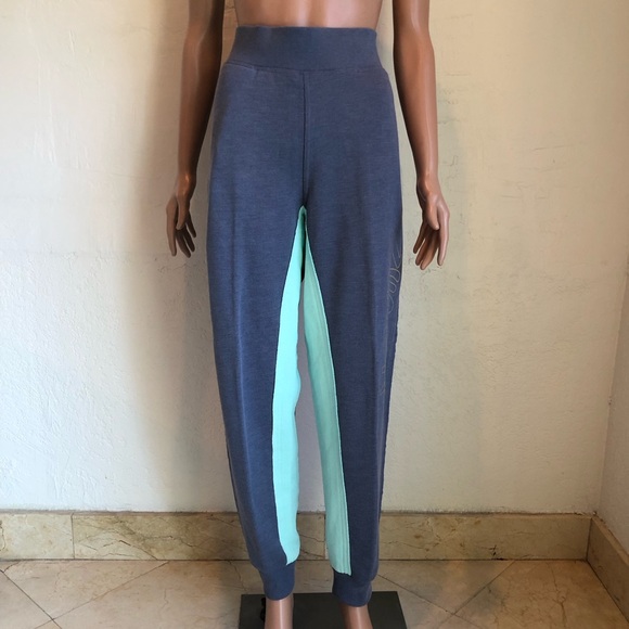 Zumba Fitness Grey’s The Way Sweatpants Women’s Size L Grey/Teal Elastic Waist - Picture 2 of 16